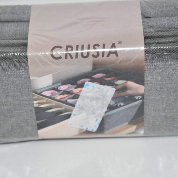 Criusia 3 Pack Sock Underwear Organizer Dividers, 64 Cell Storage Boxes - Gray, - Picture 2 of 3